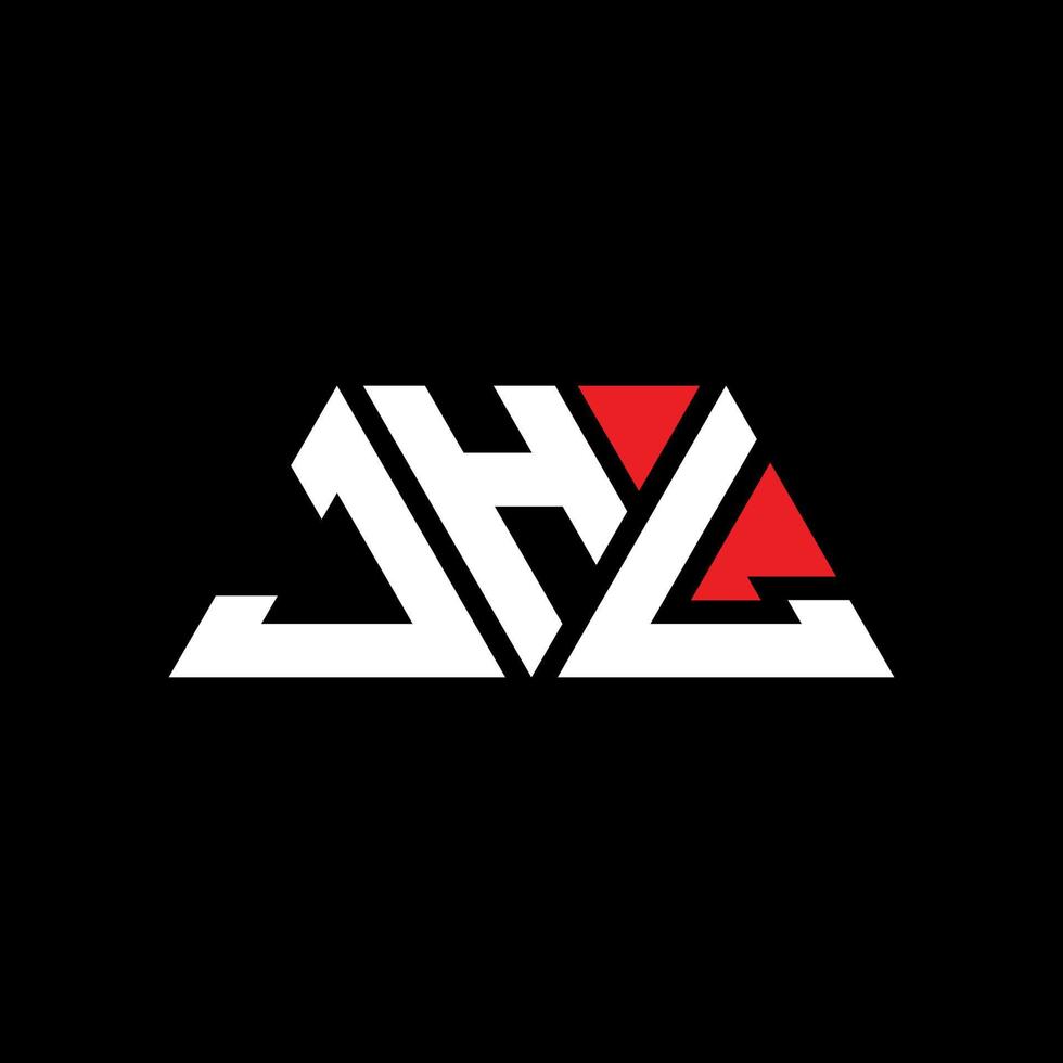 JHL triangle letter logo design with triangle shape. JHL triangle logo design monogram. JHL triangle vector logo template with red color. JHL triangular logo Simple, Elegant, and Luxurious Logo. JHL