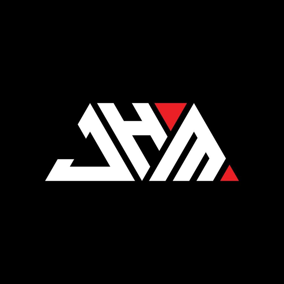 JHM triangle letter logo design with triangle shape. JHM triangle logo design monogram. JHM triangle vector logo template with red color. JHM triangular logo Simple, Elegant, and Luxurious Logo. JHM