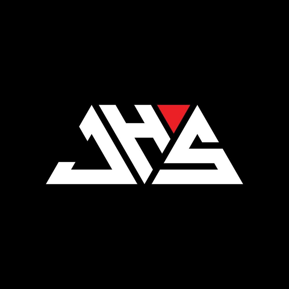 JHS triangle letter logo design with triangle shape. JHS triangle logo design monogram. JHS triangle vector logo template with red color. JHS triangular logo Simple, Elegant, and Luxurious Logo. JHS