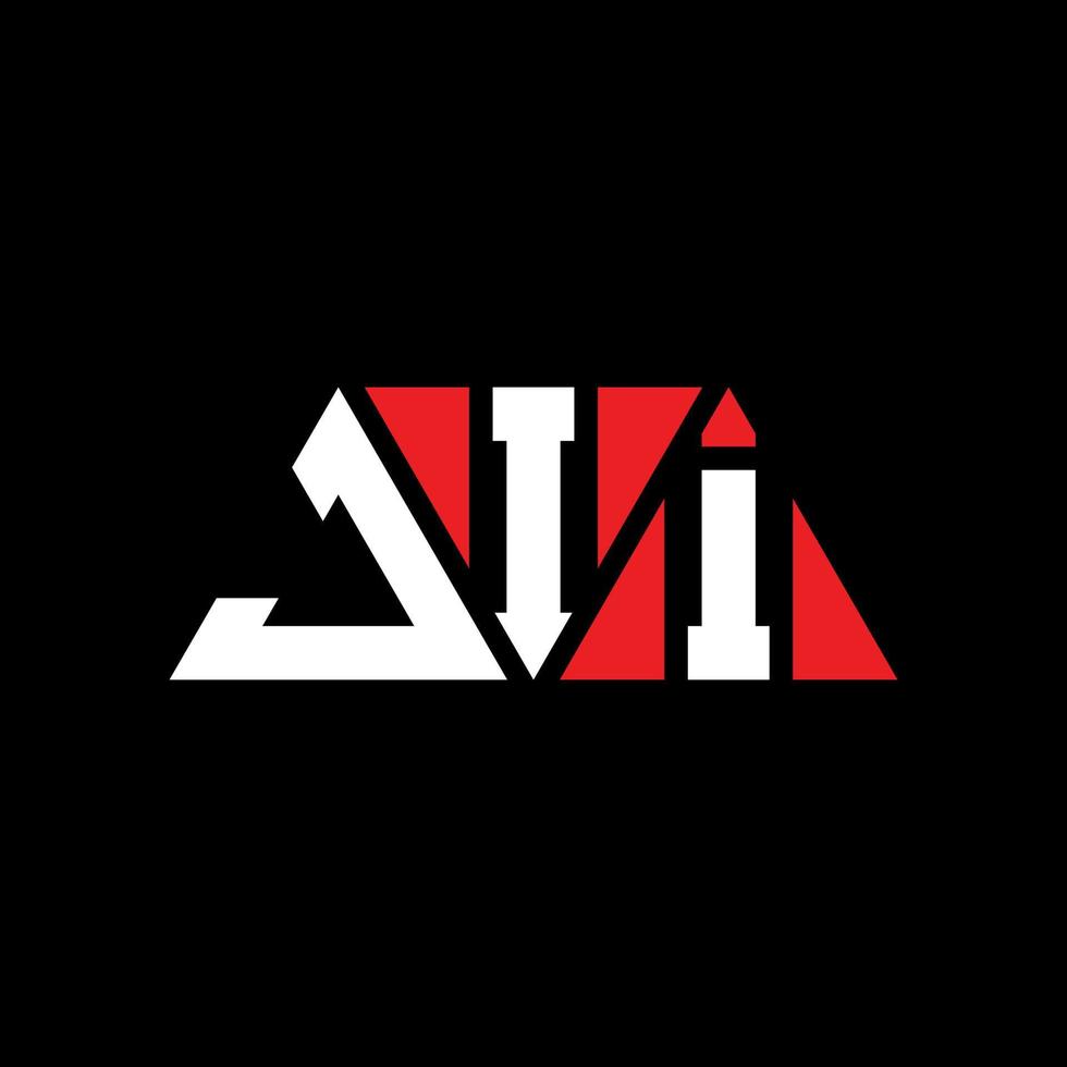 diseño de logotipo de letra triangular jii con forma de triángulo. monograma de diseño del logotipo del triángulo jii. plantilla de logotipo de vector de triángulo jii con color rojo. logotipo triangular jii logotipo simple, elegante y lujoso. jii
