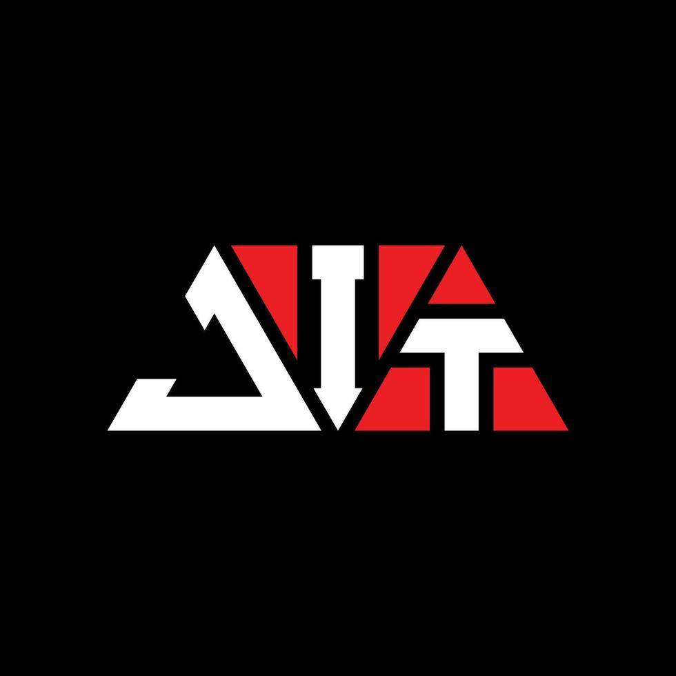 JIT triangle letter logo design with triangle shape. JIT triangle logo design monogram. JIT triangle vector logo template with red color. JIT triangular logo Simple, Elegant, and Luxurious Logo. JIT