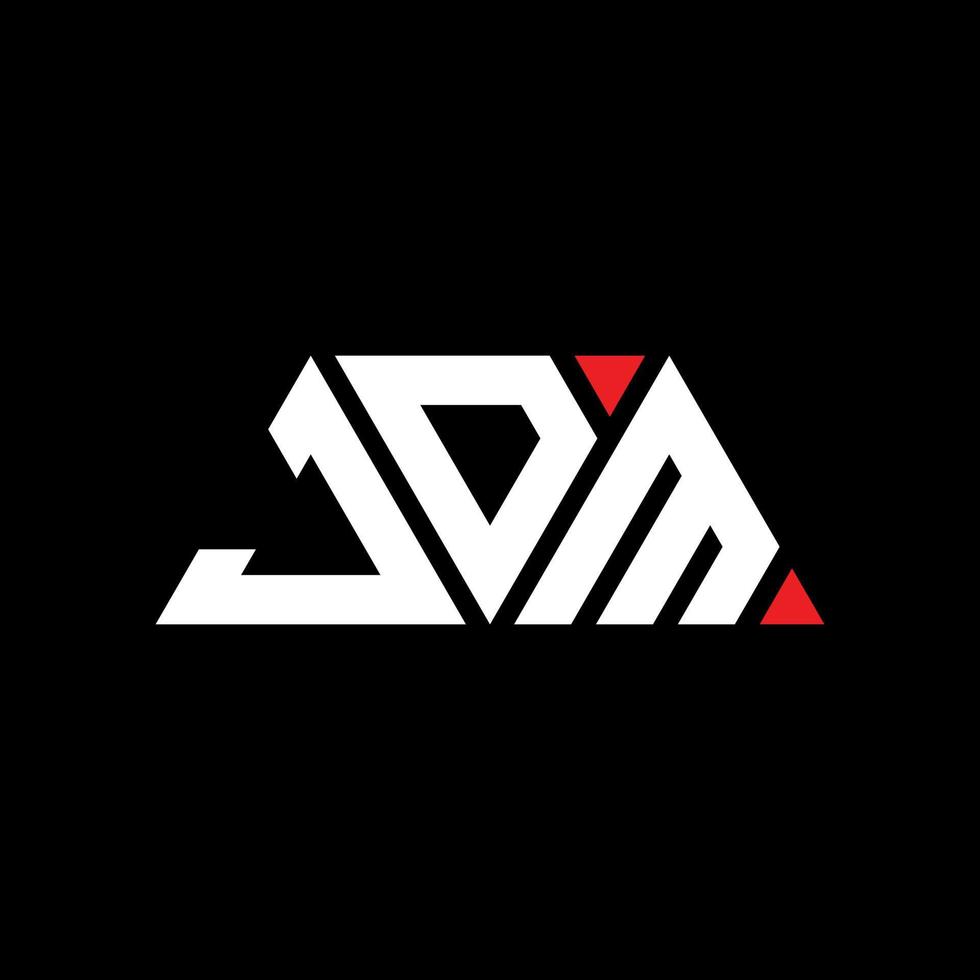 diseño de logotipo de letra triangular jdm con forma de triángulo. monograma de diseño del logotipo del triángulo jdm. plantilla de logotipo de vector de triángulo jdm con color rojo. logotipo triangular jdm logotipo simple, elegante y lujoso. jdm