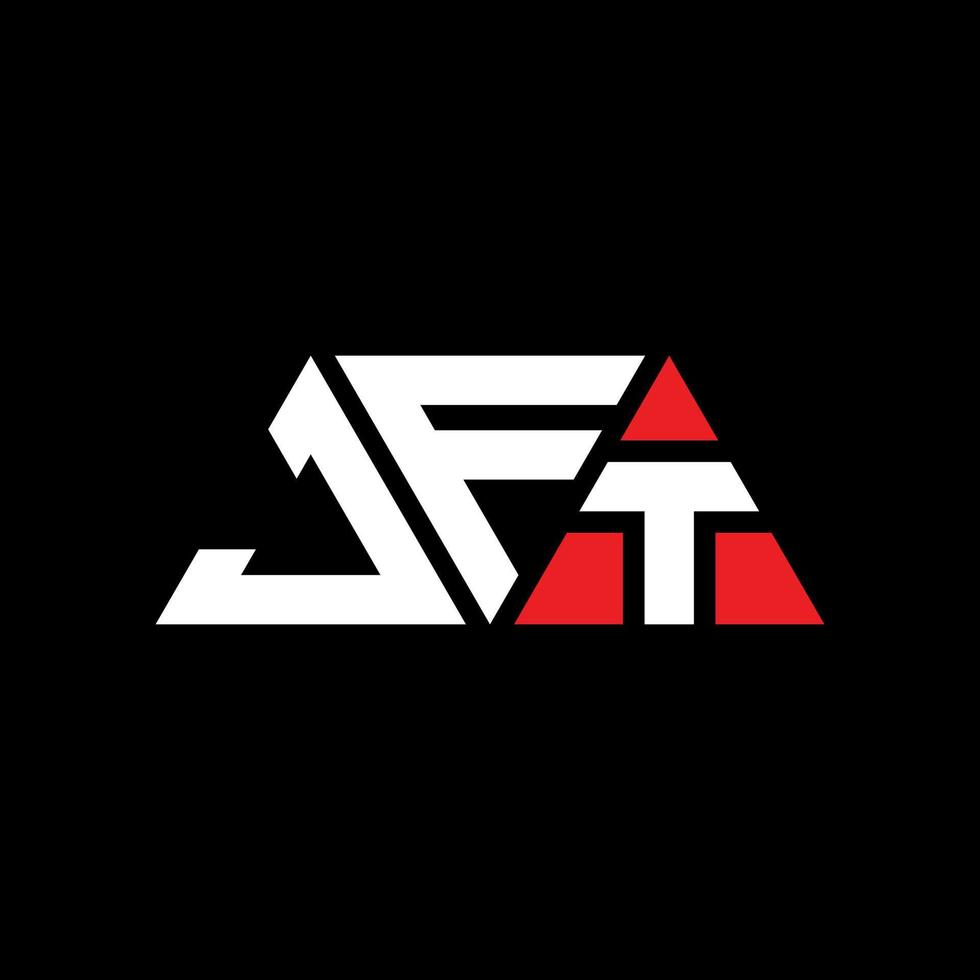 JFT triangle letter logo design with triangle shape. JFT triangle logo design monogram. JFT triangle vector logo template with red color. JFT triangular logo Simple, Elegant, and Luxurious Logo. JFT