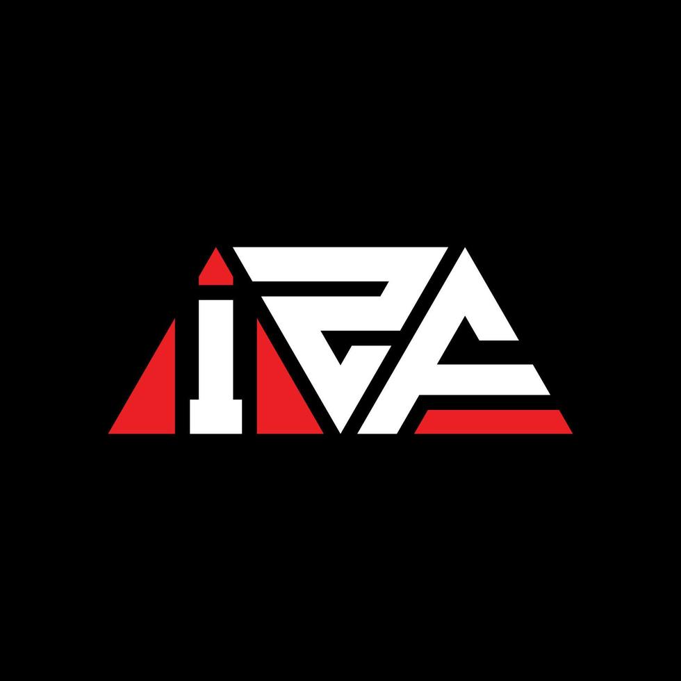 IZF triangle letter logo design with triangle shape. IZF triangle logo design monogram. IZF triangle vector logo template with red color. IZF triangular logo Simple, Elegant, and Luxurious Logo. IZF