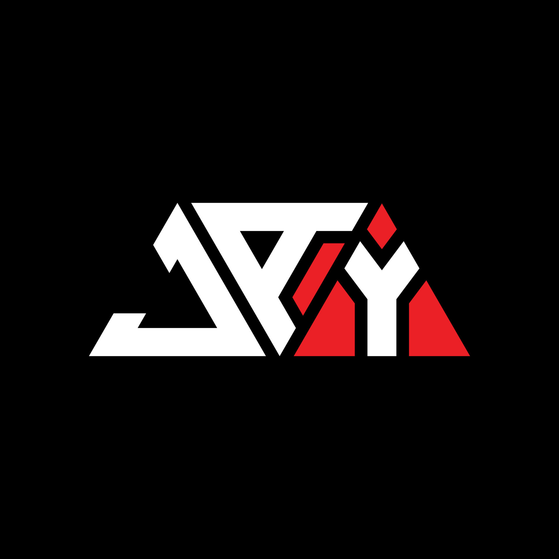 JAY triangle letter logo design with triangle shape. JAY triangle logo