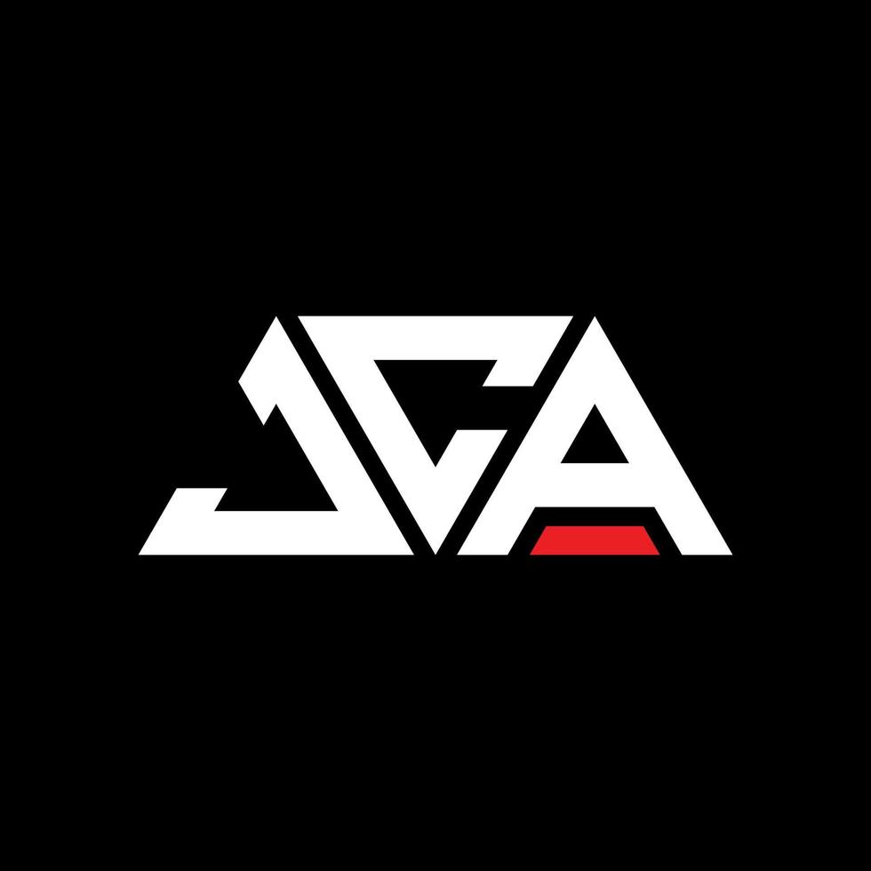 JCA triangle letter logo design with triangle shape. JCA triangle logo design monogram. JCA triangle vector logo template with red color. JCA triangular logo Simple, Elegant, and Luxurious Logo. JCA