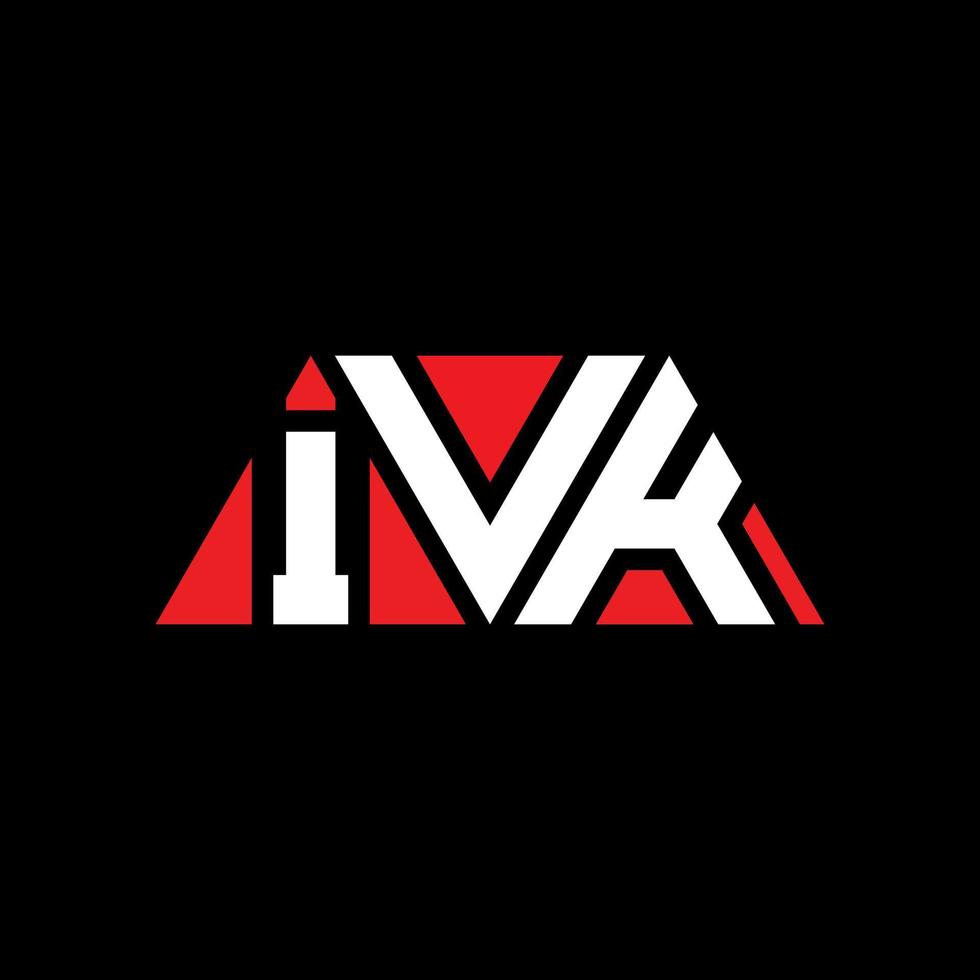 IVK triangle letter logo design with triangle shape. IVK triangle logo design monogram. IVK triangle vector logo template with red color. IVK triangular logo Simple, Elegant, and Luxurious Logo. IVK