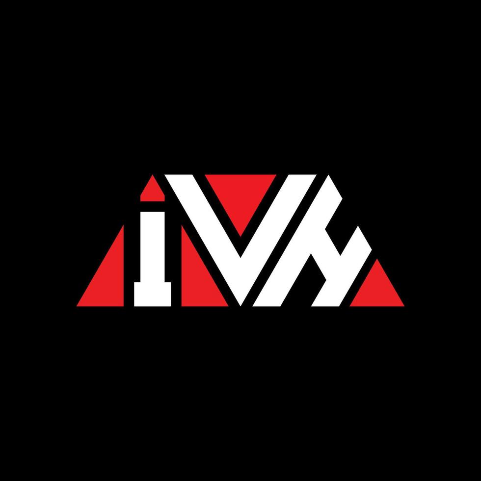 Diseño de logotipo de letra triangular ivh con forma de triángulo. monograma de diseño de logotipo de triángulo ivh. plantilla de logotipo de vector de triángulo ivh con color rojo. logotipo triangular ivh logotipo simple, elegante y lujoso. ivh
