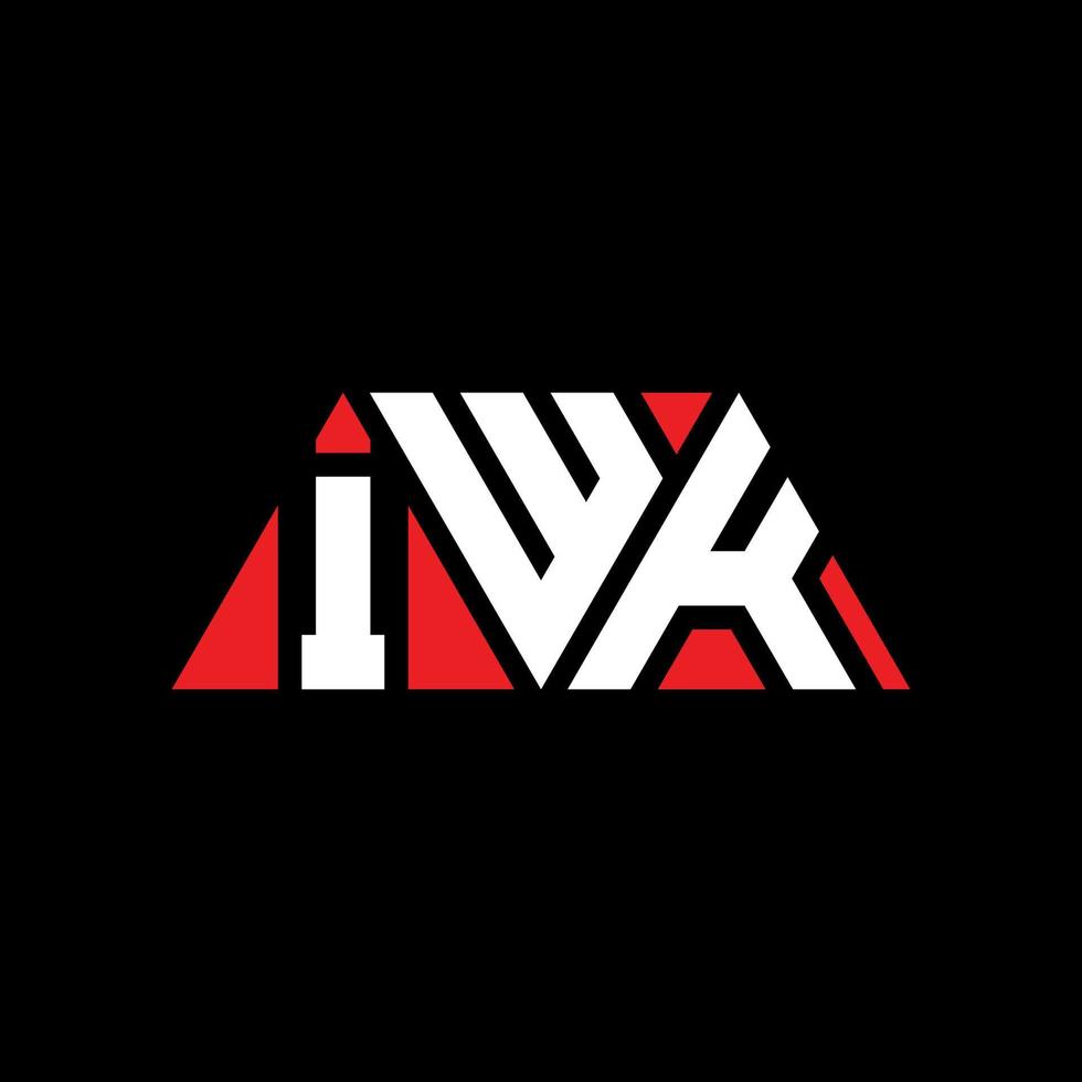 Diseño de logotipo de letra triangular iwk con forma de triángulo. monograma de diseño de logotipo de triángulo iwk. plantilla de logotipo de vector de triángulo iwk con color rojo. logotipo triangular iwk logotipo simple, elegante y lujoso. iwk