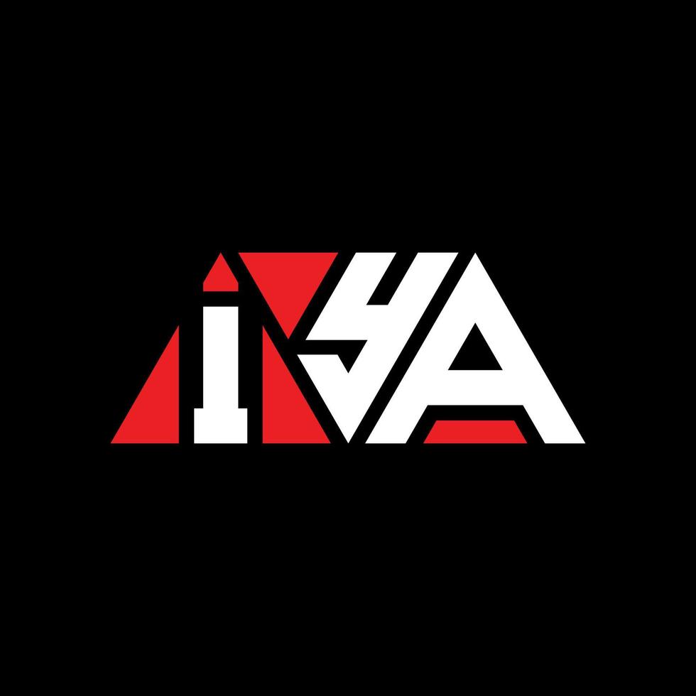 IYA triangle letter logo design with triangle shape. IYA triangle logo design monogram. IYA triangle vector logo template with red color. IYA triangular logo Simple, Elegant, and Luxurious Logo. IYA