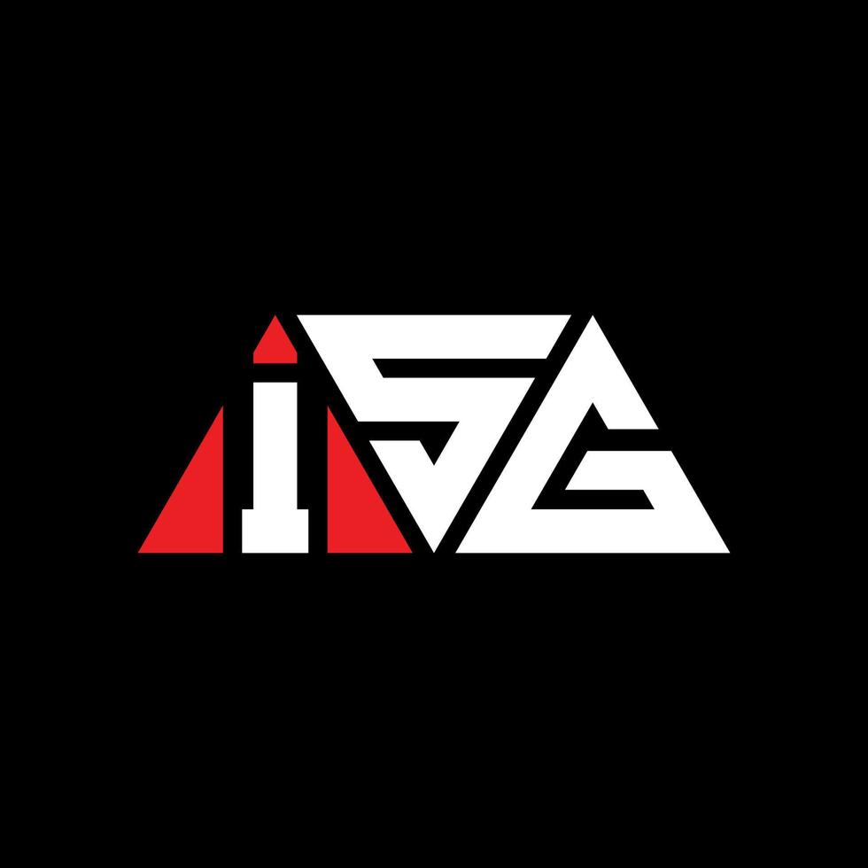 ISG triangle letter logo design with triangle shape. ISG triangle logo design monogram. ISG triangle vector logo template with red color. ISG triangular logo Simple, Elegant, and Luxurious Logo. ISG
