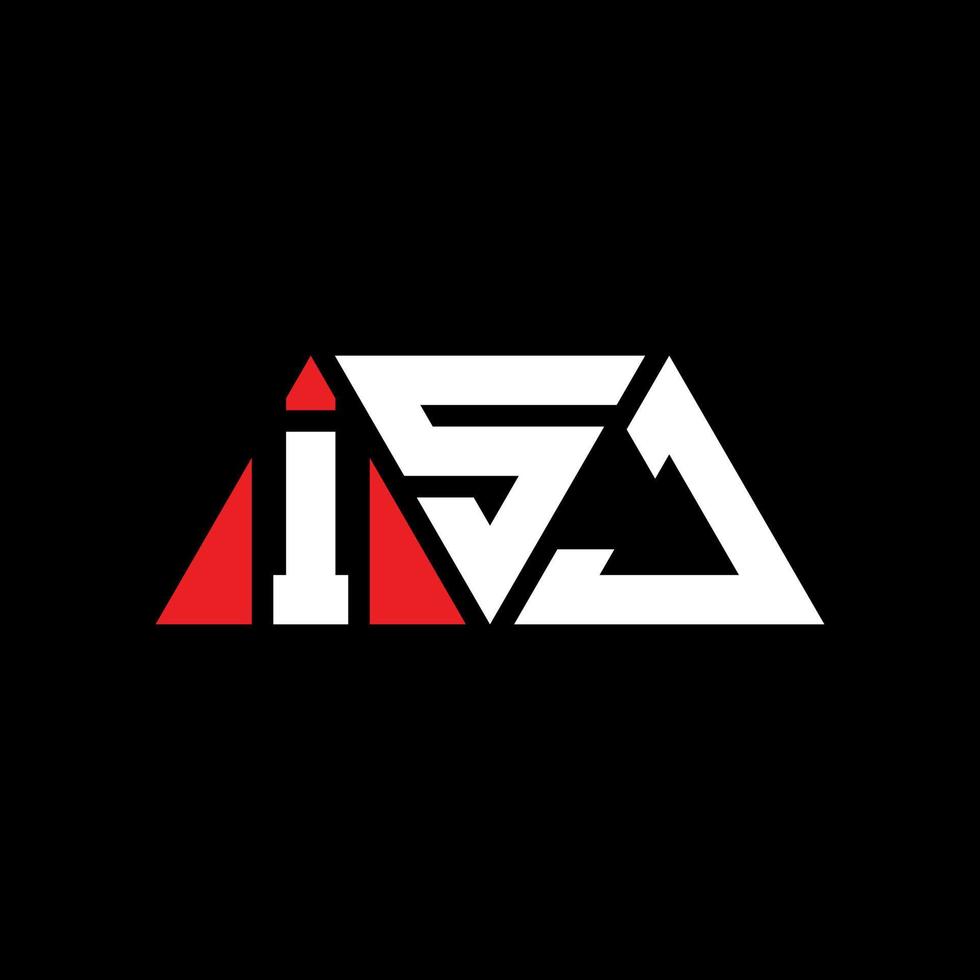 ISJ triangle letter logo design with triangle shape. ISJ triangle logo design monogram. ISJ triangle vector logo template with red color. ISJ triangular logo Simple, Elegant, and Luxurious Logo. ISJ