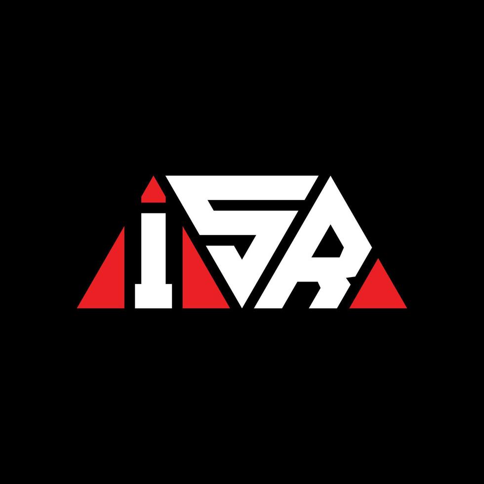 ISR triangle letter logo design with triangle shape. ISR triangle logo design monogram. ISR triangle vector logo template with red color. ISR triangular logo Simple, Elegant, and Luxurious Logo. ISR