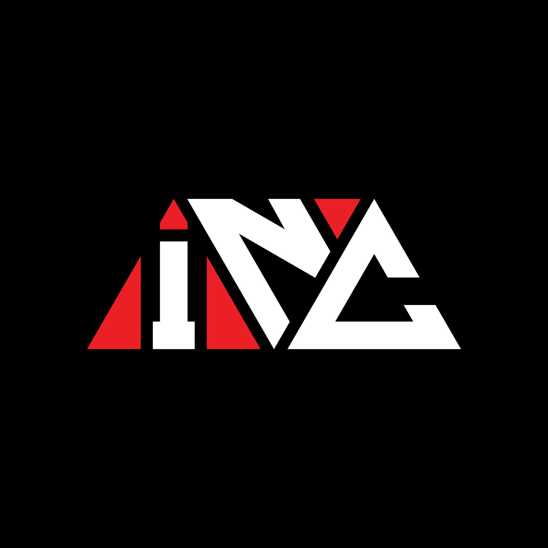 INC triangle letter logo design with triangle shape. INC triangle logo