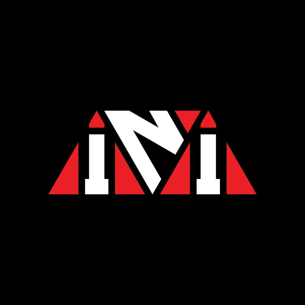INI triangle letter logo design with triangle shape. INI triangle logo design monogram. INI triangle vector logo template with red color. INI triangular logo Simple, Elegant, and Luxurious Logo. INI