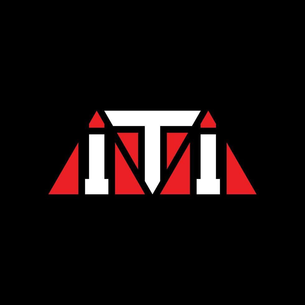 ITI triangle letter logo design with triangle shape. ITI triangle logo design monogram. ITI triangle vector logo template with red color. ITI triangular logo Simple, Elegant, and Luxurious Logo. ITI