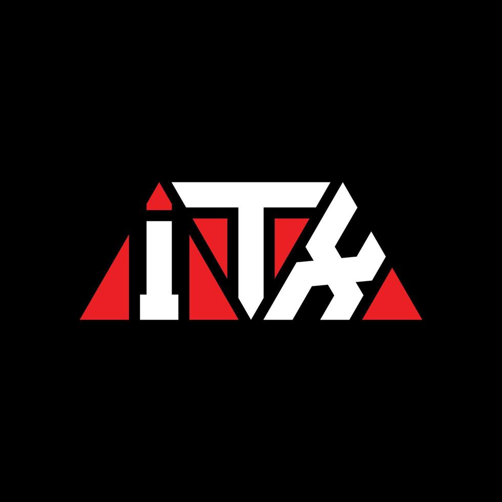ITX triangle letter logo design with triangle shape. ITX triangle logo design monogram. ITX triangle vector logo template with red color. ITX triangular logo Simple, Elegant, and Luxurious Logo. ITX