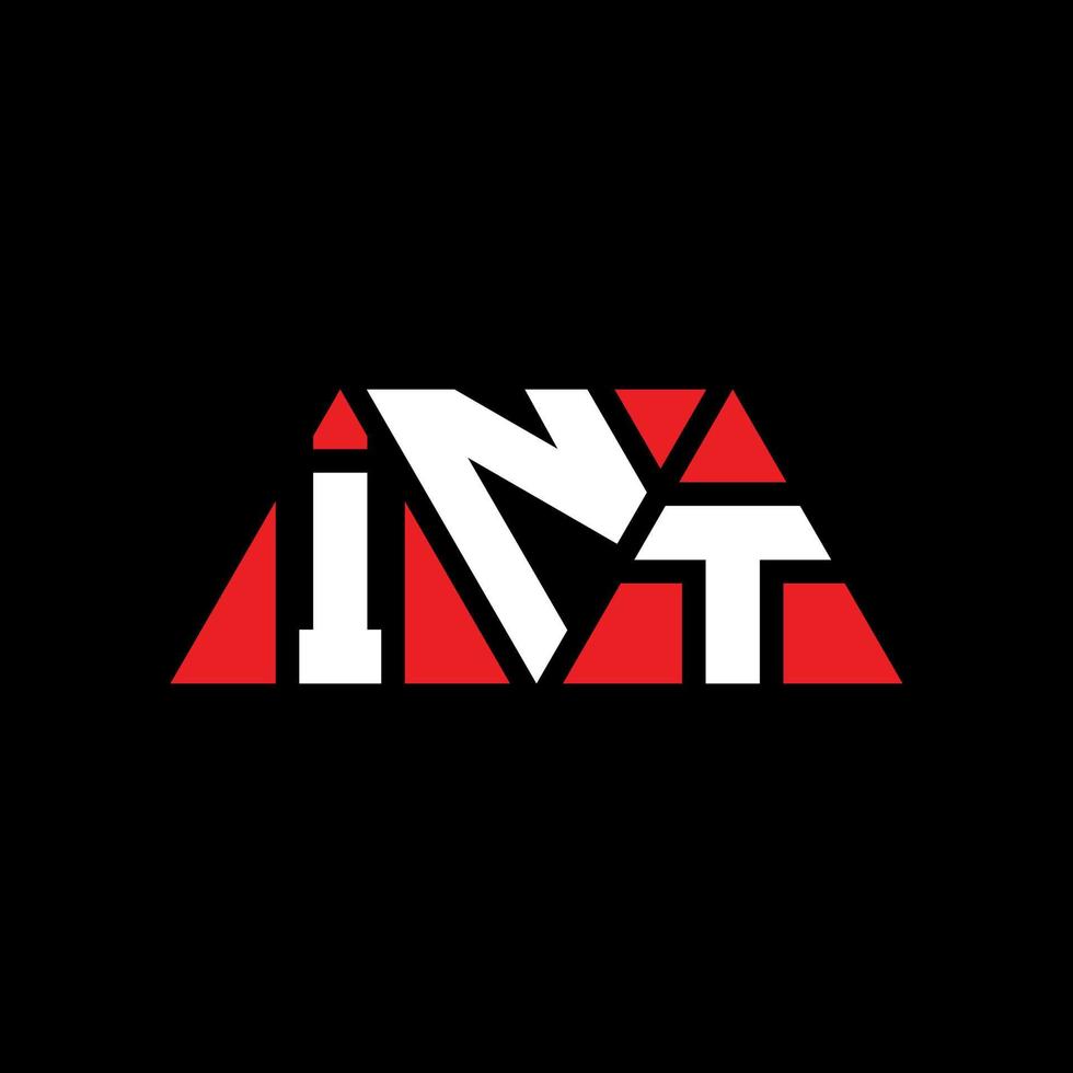 diseño de logotipo de letra de triángulo int con forma de triángulo. monograma de diseño de logotipo de triángulo int. plantilla de logotipo de vector de triángulo int con color rojo. logotipo triangular int logotipo simple, elegante y lujoso. En t