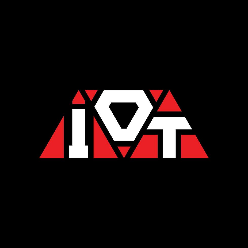 IOT triangle letter logo design with triangle shape. IOT triangle logo design monogram. IOT triangle vector logo template with red color. IOT triangular logo Simple, Elegant, and Luxurious Logo. IOT