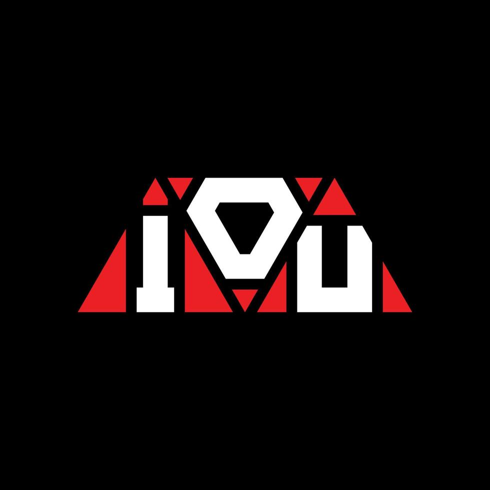 IOU triangle letter logo design with triangle shape. IOU triangle logo design monogram. IOU triangle vector logo template with red color. IOU triangular logo Simple, Elegant, and Luxurious Logo. IOU