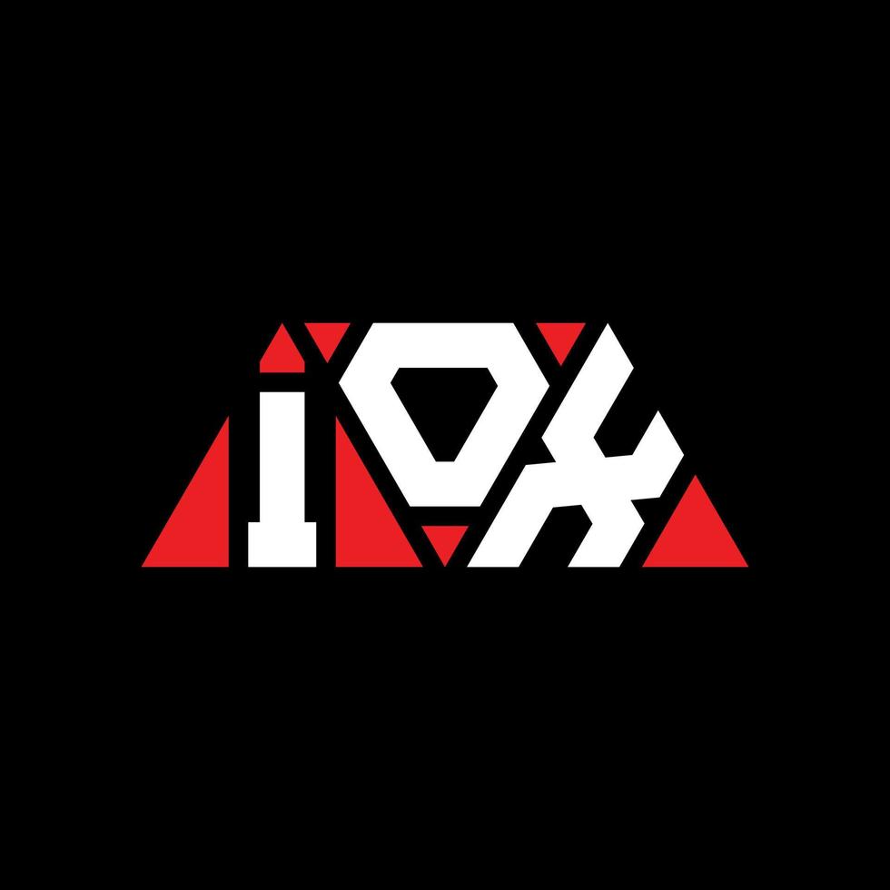 IOX triangle letter logo design with triangle shape. IOX triangle logo design monogram. IOX triangle vector logo template with red color. IOX triangular logo Simple, Elegant, and Luxurious Logo. IOX