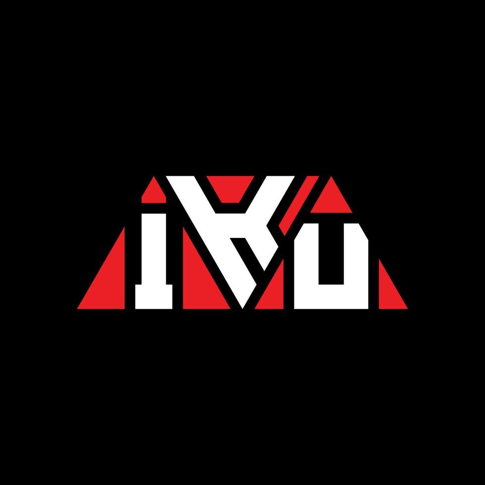 IKU triangle letter logo design with triangle shape. IKU triangle logo design monogram. IKU triangle vector logo template with red color. IKU triangular logo Simple, Elegant, and Luxurious Logo. IKU
