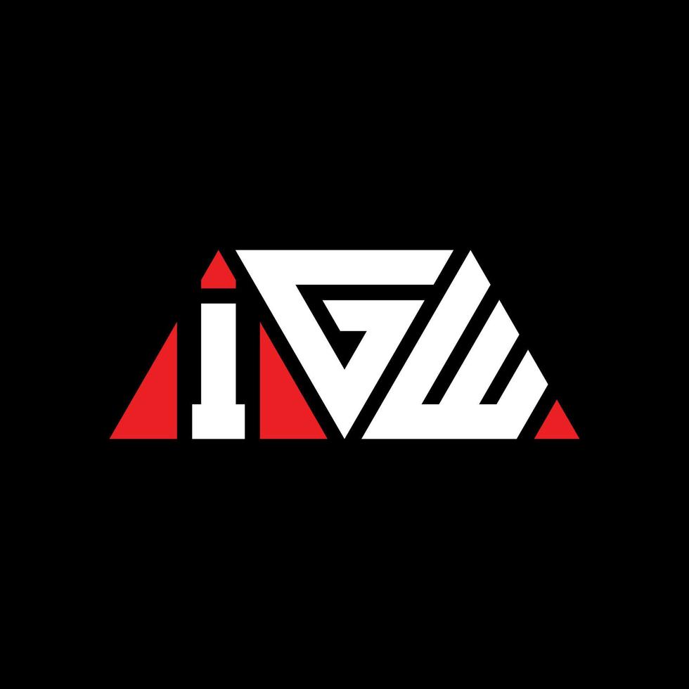 diseño de logotipo de letra triangular igw con forma de triángulo. monograma de diseño del logotipo del triángulo igw. plantilla de logotipo de vector de triángulo igw con color rojo. logotipo triangular igw logotipo simple, elegante y lujoso. igw
