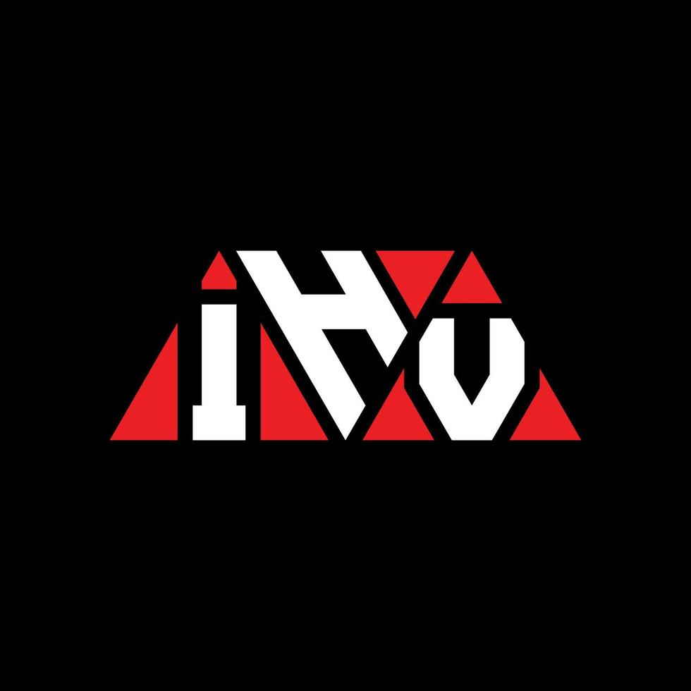 diseño de logotipo de letra triangular ihv con forma de triángulo. monograma de diseño del logotipo del triángulo ihv. plantilla de logotipo de vector de triángulo ihv con color rojo. logotipo triangular ihv logotipo simple, elegante y lujoso. ihv
