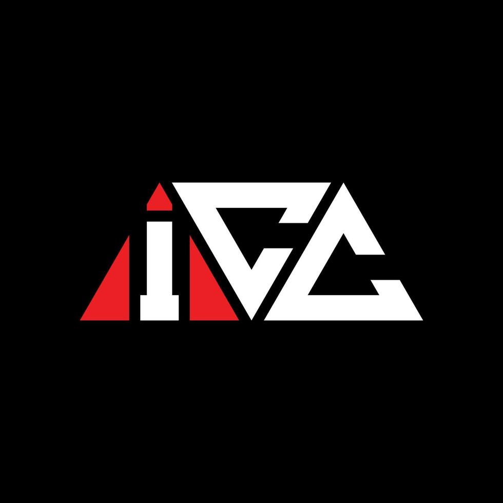 ICC triangle letter logo design with triangle shape. ICC triangle logo design monogram. ICC triangle vector logo template with red color. ICC triangular logo Simple, Elegant, and Luxurious Logo. ICC
