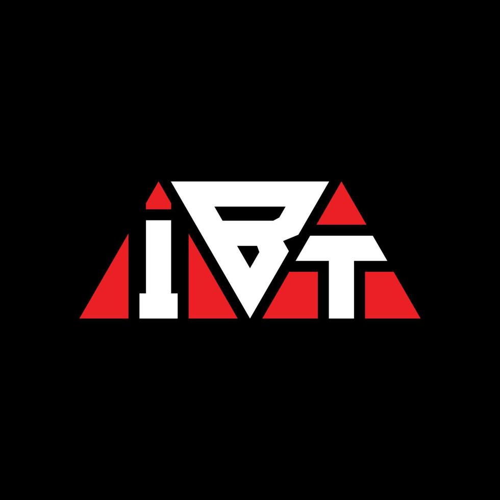 IBT triangle letter logo design with triangle shape. IBT triangle logo design monogram. IBT triangle vector logo template with red color. IBT triangular logo Simple, Elegant, and Luxurious Logo. IBT