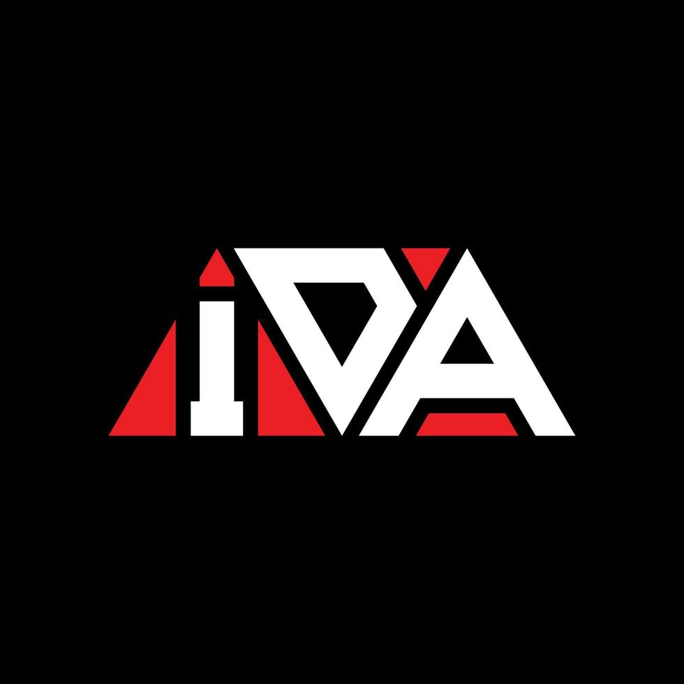 diseño de logotipo de letra triangular ida con forma de triángulo. monograma de diseño del logotipo del triángulo ida. plantilla de logotipo de vector de triángulo ida con color rojo. logo triangular ida logo simple, elegante y lujoso. Ida