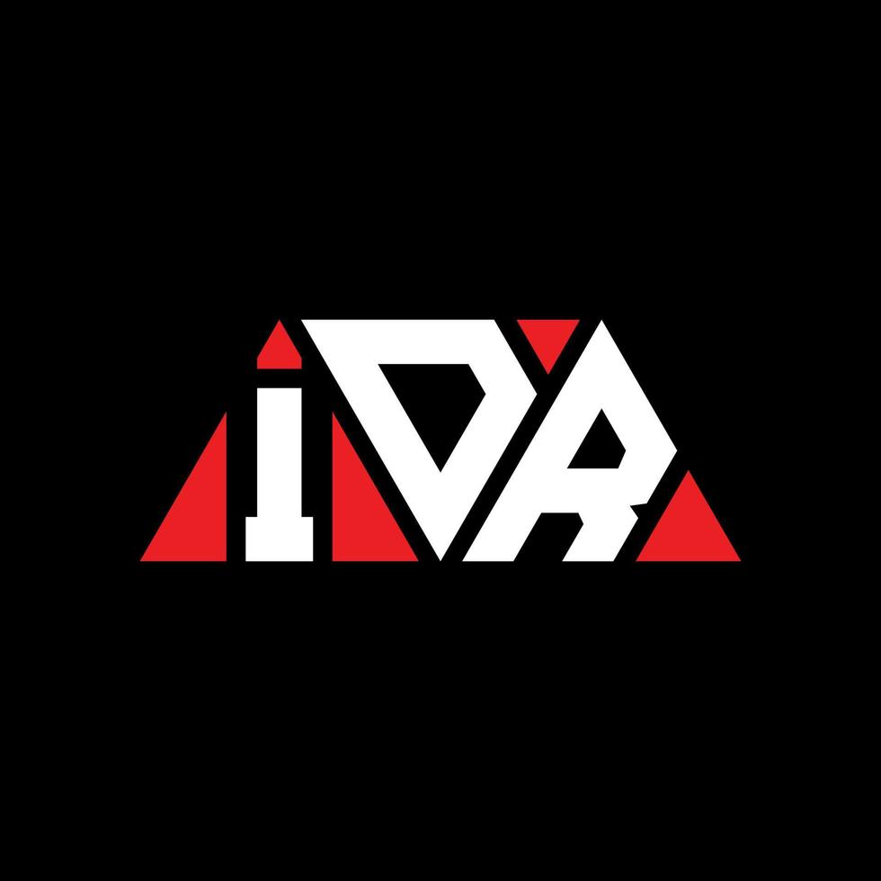 IDR triangle letter logo design with triangle shape. IDR triangle logo design monogram. IDR triangle vector logo template with red color. IDR triangular logo Simple, Elegant, and Luxurious Logo. IDR