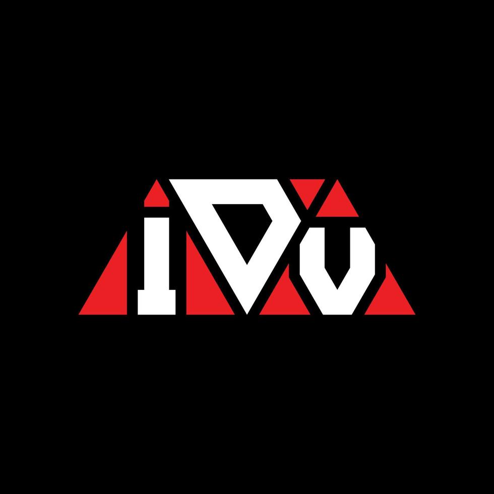 IDV triangle letter logo design with triangle shape. IDV triangle logo design monogram. IDV triangle vector logo template with red color. IDV triangular logo Simple, Elegant, and Luxurious Logo. IDV