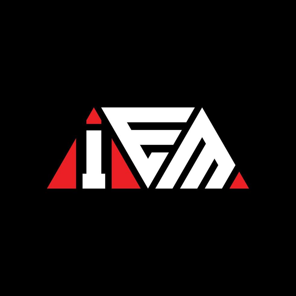 IEM triangle letter logo design with triangle shape. IEM triangle logo design monogram. IEM triangle vector logo template with red color. IEM triangular logo Simple, Elegant, and Luxurious Logo. IEM