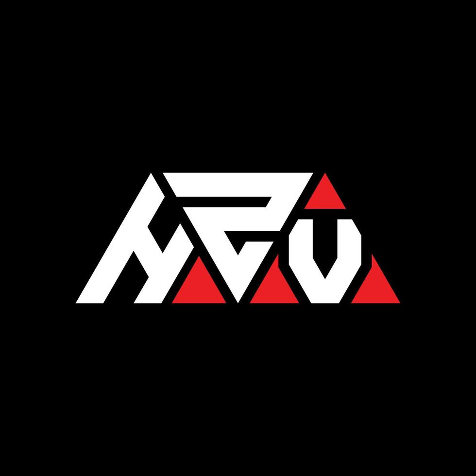 HZV triangle letter logo design with triangle shape. HZV triangle logo design monogram. HZV triangle vector logo template with red color. HZV triangular logo Simple, Elegant, and Luxurious Logo. HZV