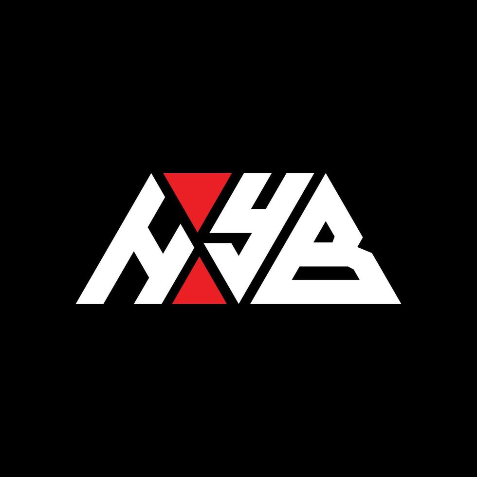 HYB triangle letter logo design with triangle shape. HYB triangle logo design monogram. HYB triangle vector logo template with red color. HYB triangular logo Simple, Elegant, and Luxurious Logo. HYB
