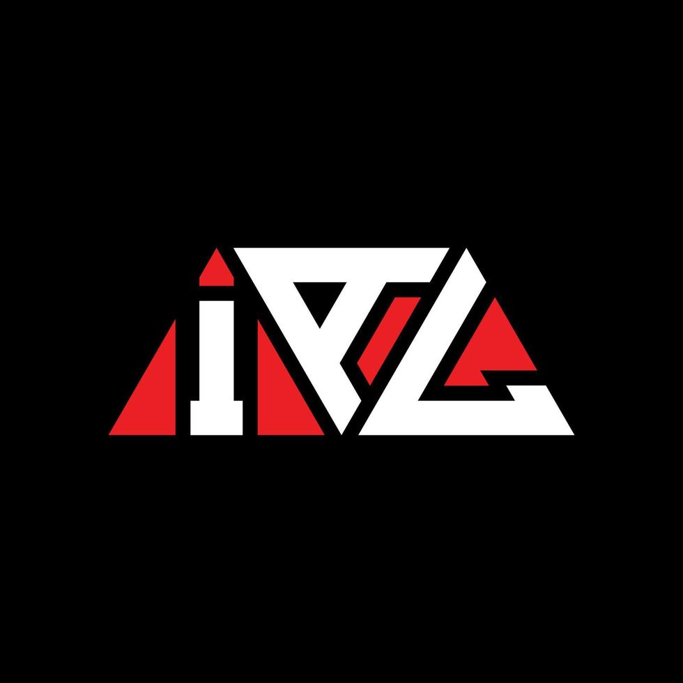 IAL triangle letter logo design with triangle shape. IAL triangle logo design monogram. IAL triangle vector logo template with red color. IAL triangular logo Simple, Elegant, and Luxurious Logo. IAL