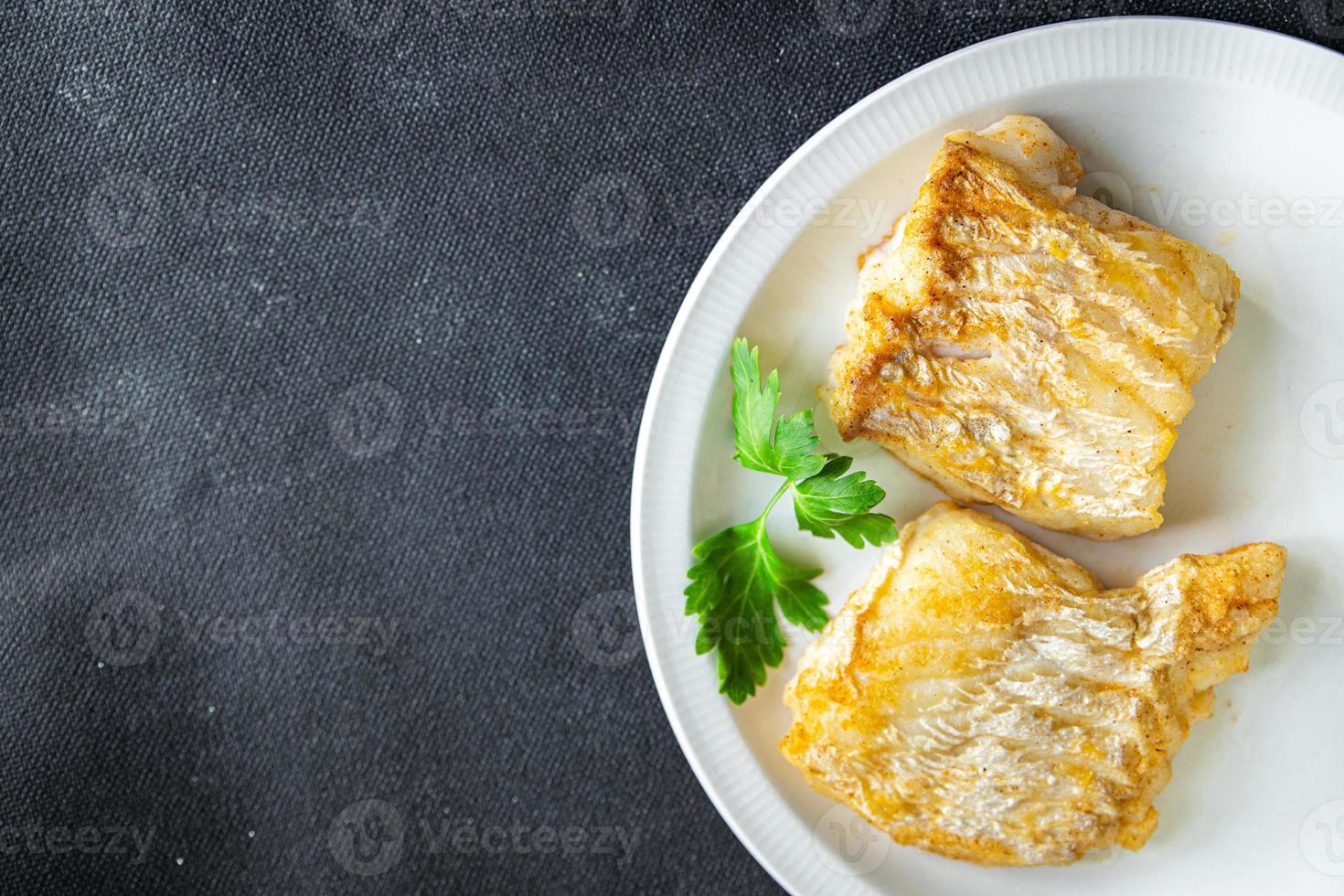 fried fish fresh seafood cod fish second course meal food snack on the table copy space food background photo