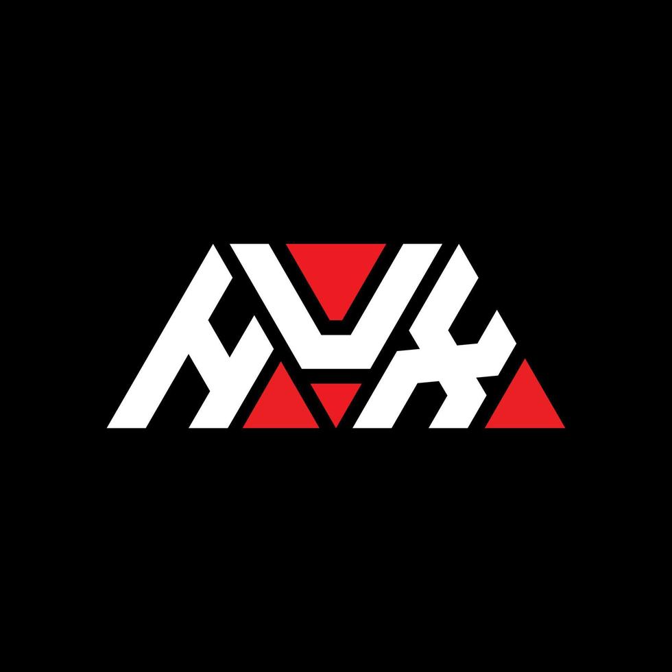 diseño de logotipo de letra de triángulo hux con forma de triángulo. monograma de diseño del logotipo del triángulo hux. plantilla de logotipo de vector de triángulo hux con color rojo. logotipo triangular hux logotipo simple, elegante y lujoso. hux