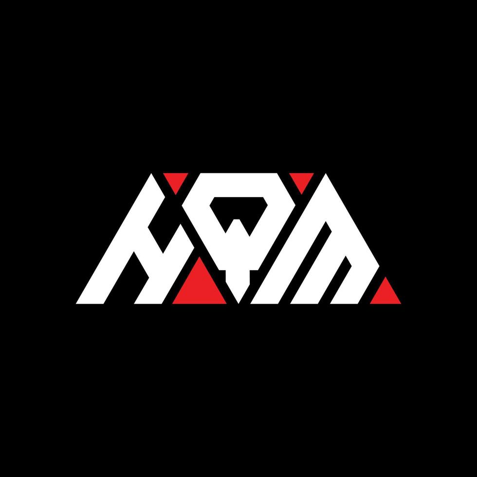 diseño de logotipo de letra triangular hqm con forma de triángulo. monograma de diseño de logotipo de triángulo hqm. plantilla de logotipo de vector de triángulo hqm con color rojo. logotipo triangular hqm logotipo simple, elegante y lujoso. hqm