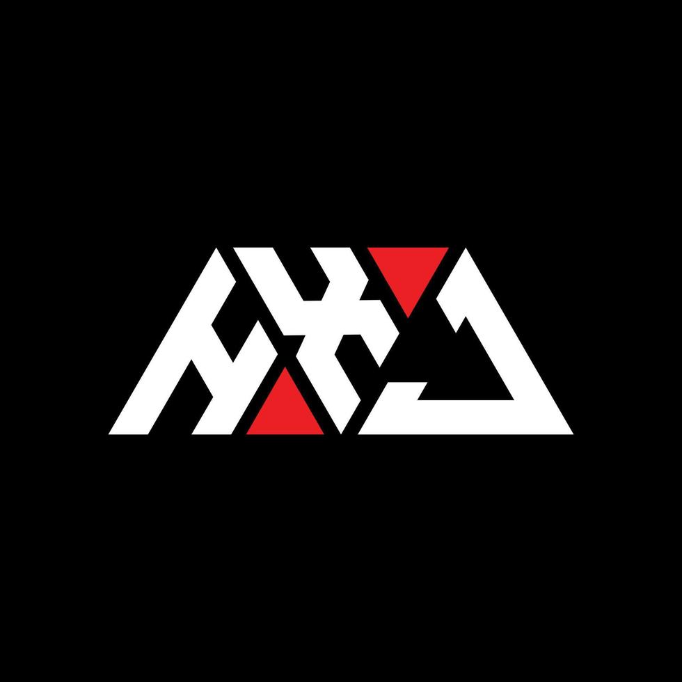 diseño de logotipo de letra triangular hxj con forma de triángulo. monograma de diseño del logotipo del triángulo hxj. plantilla de logotipo de vector de triángulo hxj con color rojo. logotipo triangular hxj logotipo simple, elegante y lujoso. hxj