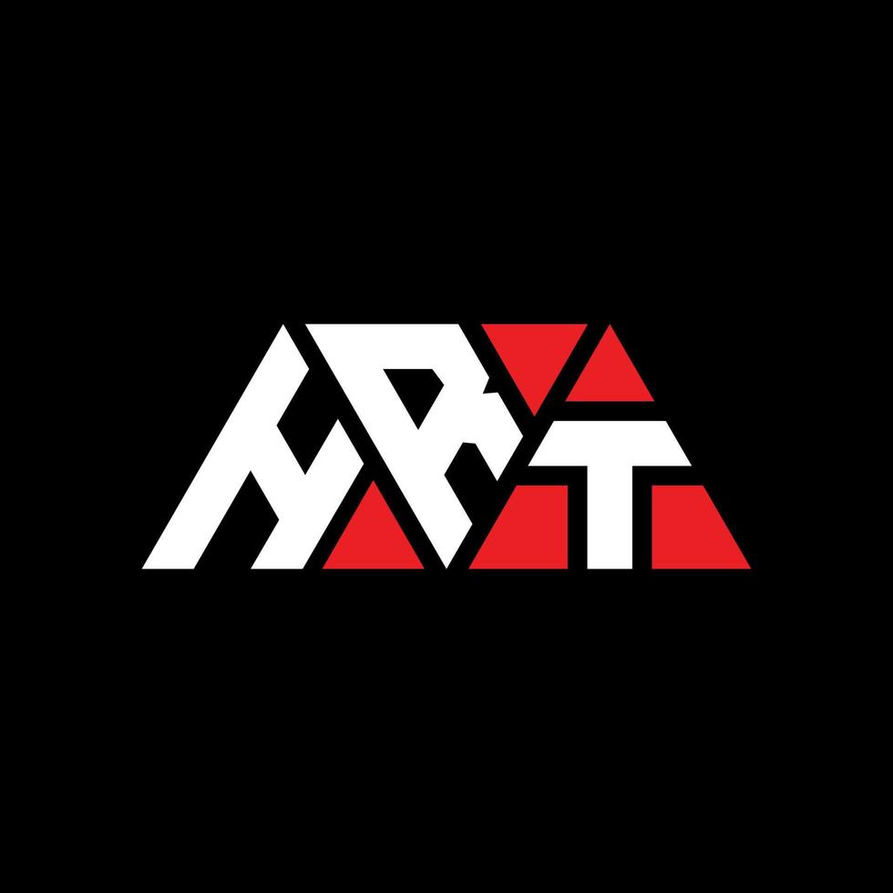 HRT triangle letter logo design with triangle shape. HRT triangle logo design monogram. HRT triangle vector logo template with red color. HRT triangular logo Simple, Elegant, and Luxurious Logo. HRT