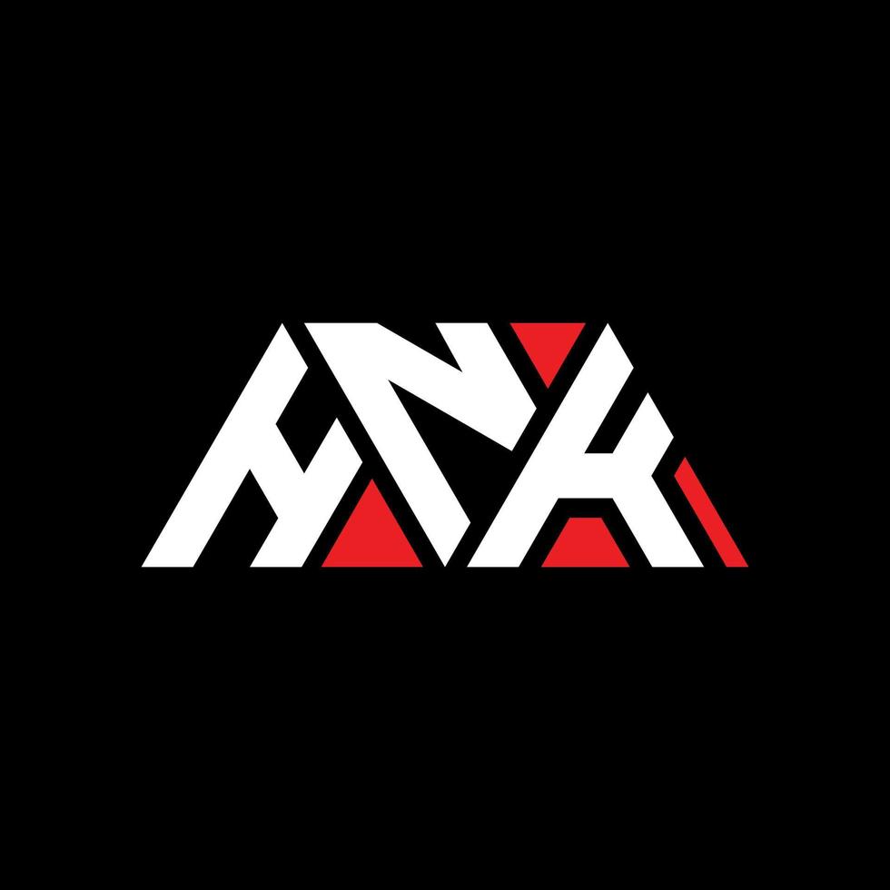 diseño de logotipo de letra de triángulo hnk con forma de triángulo. monograma de diseño de logotipo de triángulo hnk. plantilla de logotipo de vector de triángulo hnk con color rojo. logotipo triangular de hnk logotipo simple, elegante y lujoso. hk