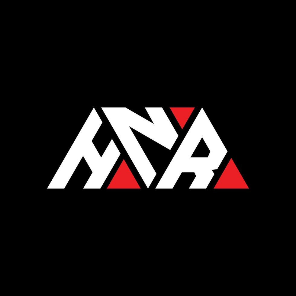 HNR triangle letter logo design with triangle shape. HNR triangle logo design monogram. HNR triangle vector logo template with red color. HNR triangular logo Simple, Elegant, and Luxurious Logo. HNR