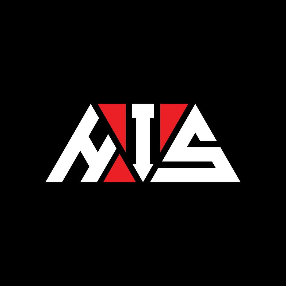 HIS triangle letter logo design with triangle shape. HIS triangle logo design monogram. HIS triangle vector logo template with red color. HIS triangular logo Simple, Elegant, and Luxurious Logo. HIS