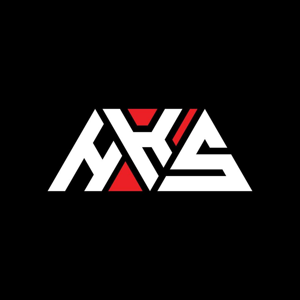 HKS triangle letter logo design with triangle shape. HKS triangle logo design monogram. HKS triangle vector logo template with red color. HKS triangular logo Simple, Elegant, and Luxurious Logo. HKS