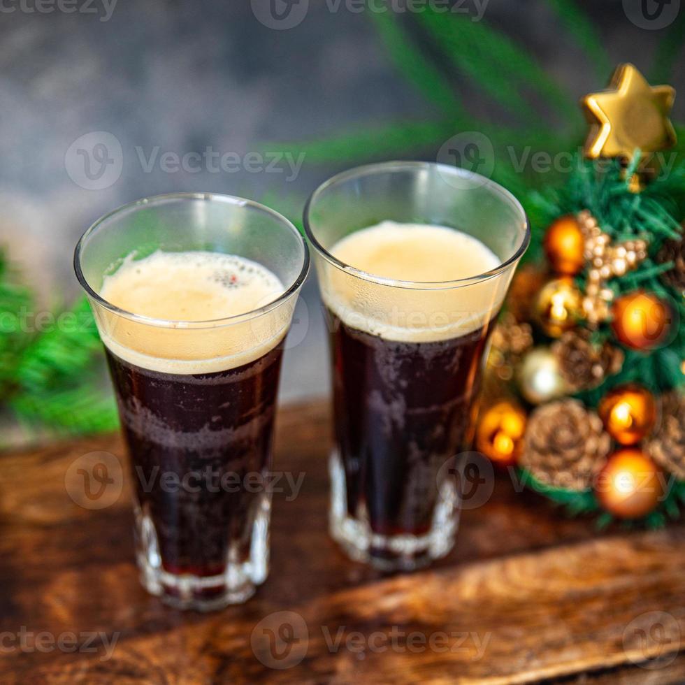 hot christmas drink coffee, cocktail, cocoa New Year sweet dessert home holiday atmosphere meal food snack on the table copy space food background photo