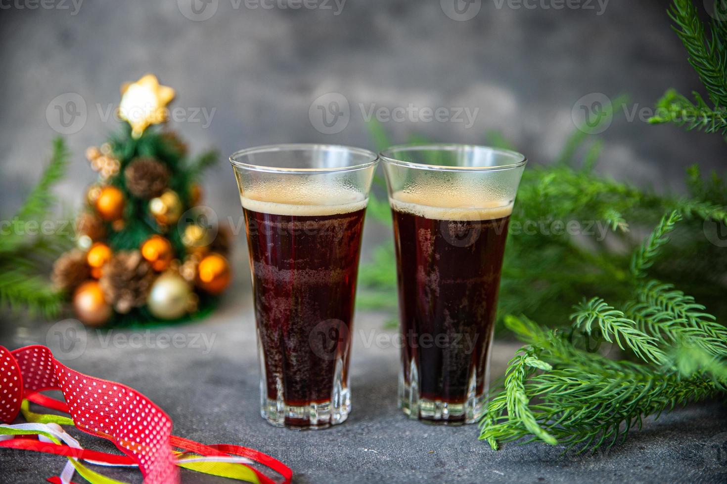 hot christmas drink coffee, cocktail, cocoa New Year sweet dessert home holiday atmosphere meal food snack on the table copy space food background photo