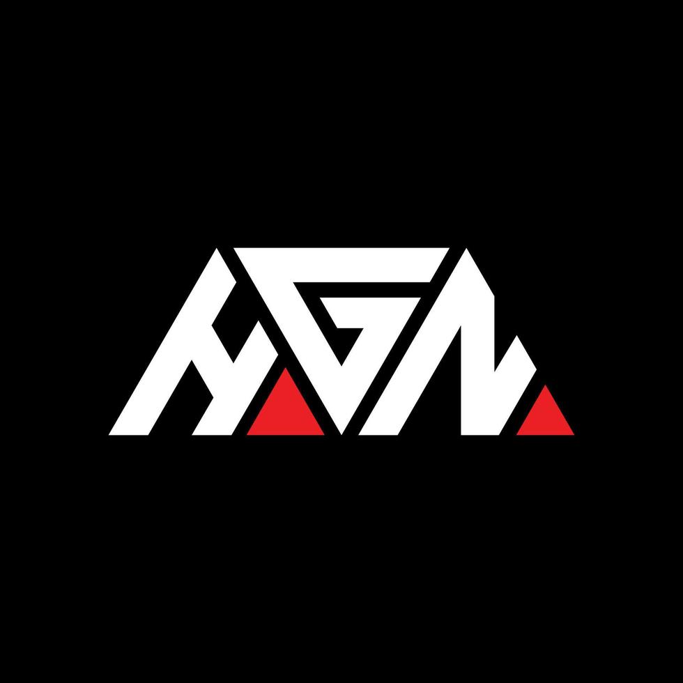 HGN triangle letter logo design with triangle shape. HGN triangle logo design monogram. HGN triangle vector logo template with red color. HGN triangular logo Simple, Elegant, and Luxurious Logo. HGN