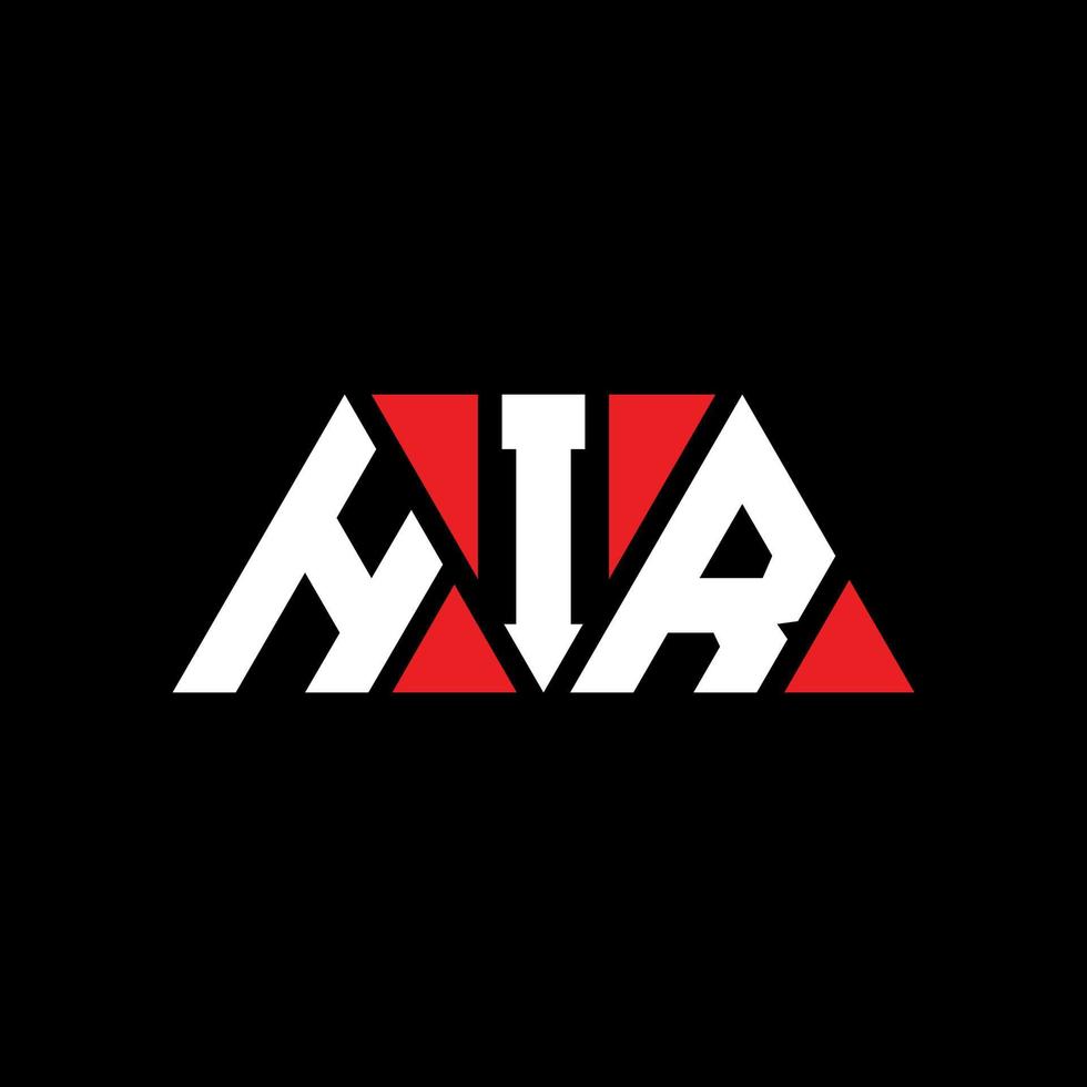HIR triangle letter logo design with triangle shape. HIR triangle logo design monogram. HIR triangle vector logo template with red color. HIR triangular logo Simple, Elegant, and Luxurious Logo. HIR